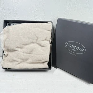 Somma Throw Blanket Bianco Beige Wool Cashmere Blend Fringed Made in Italy - Picture 1 of 11