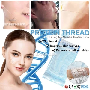 Línea de proteína soluble absorbible con hilo de colágeno 100 piezas sin aguja lifting facial - Imagen 1 de 15