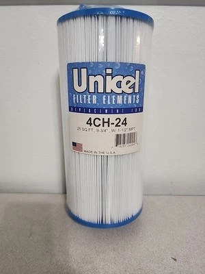 Unicel 4CH-24 Swimming Pool/ Spa Filter Cartridge 25 Sq Ft. 9-3/4" W/ 1-1/2"MPT - Image 1 of 4