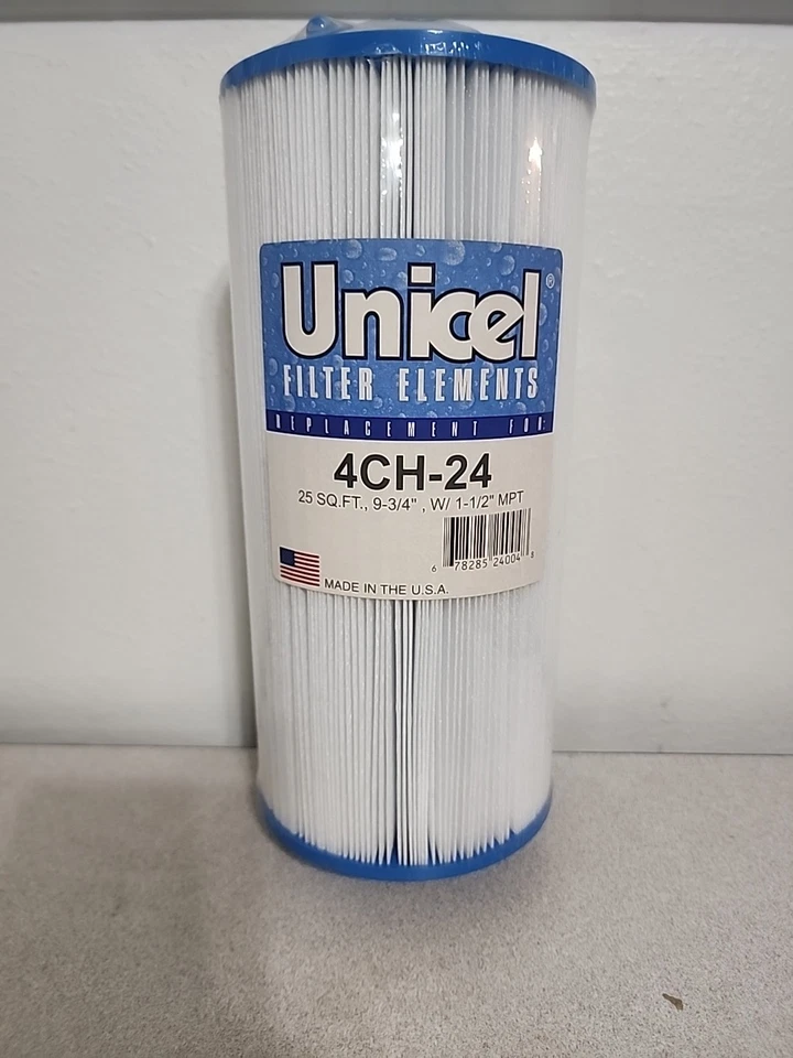 Unicel 4CH-24 Swimming Pool/ Spa Filter Cartridge 25 Sq Ft. 9-3/4" W/ 1-1/2"MPT - Image 1 of 4