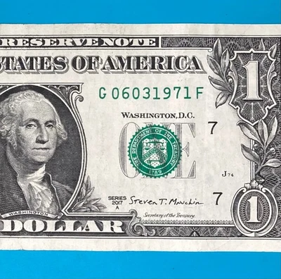 June 3, 1971 (G 06031971 F) BIRTHDAY ANNIVERSARY $1 One Dollar Bill . - Image 1 of 4