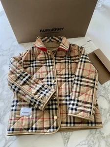 Burberry Quilted Diamond Barn Jacket Reversible Red Corduroy Collar Nova 4Y Box - Picture 1 of 21