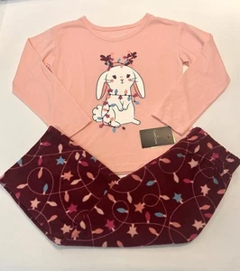 Cuddl Duds Niña Navidad Pijama Talla 4/5 Polar Pantalones Conejito Camisa Conjunto de 2 Piezas Nuevo - Imagen 1 de 2