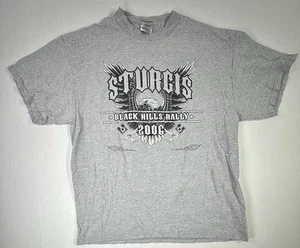 2006 Sturgis Black Hills Rally T-Shirt Gray Delta Pro Weight L Eagle Motorcycle - Picture 1 of 3