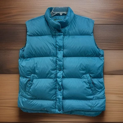 Cabela's Goose Down Puffer Vest Women's L Premier Northern Blue Hiking Gorpcore - Image 1 of 4