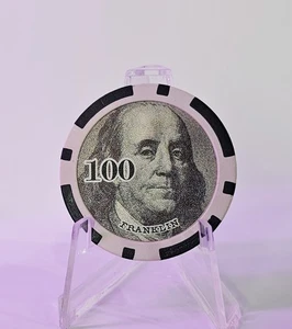 BCG Club Benjamin Franklin 100 $ holografischer Casino Poker Chip In God We Trust - Bild 1 von 2