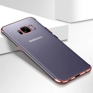 Handy Hülle Case für Samsung Galaxy J3 2017 Durchsichtig Transparent Rose Pink - Zdjęcie 1 z 5