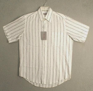Versace Classic Shirt Adult (39) 15 Medium White Cotton Spell Out Logo Mens - Picture 1 of 14