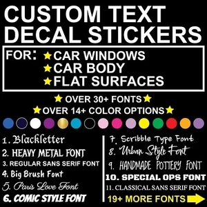 INDIVIDUELLER Text Aufkleber Vinyl Schriftzug Decal - Personalisierter Text Decal für Auto SUV - Bild 1 von 7