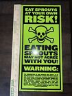 Jimmy John?S 2014 Metal Warning Sign Skull And Cross Bones Eating Sprouts