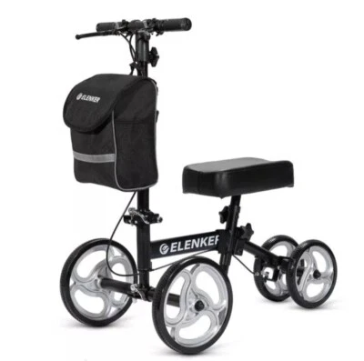 Elenker Knee Walker Steerable Medical Scooter Black - Image 1 of 4