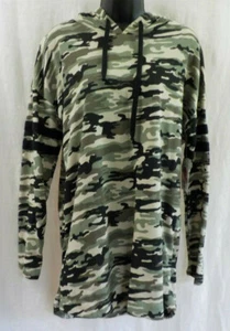 Bobbie Brooks Camouflage Hoodie NWT Multi Long Sleeves High Low Hem Cotton Blend - Picture 1 of 12