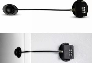 Refrigerator and Cabinet Lock, with Secure Combination Lock- Black / White - Picture 1 of 8
