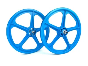Skyway BMX 20" Tuff Wheels AQUA BLUE retro NEW wheelset sealed bearings 3/8 axle - Picture 1 of 4