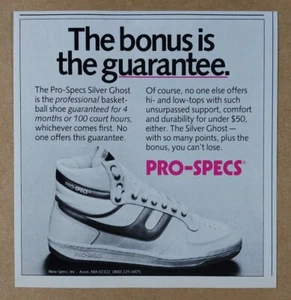 1984 Pro-Specs Silver Ghost Basketball Shoe vintage print Ad - Picture 1 of 1