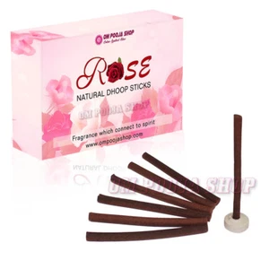 Rose Flower Dhoop Sticks 108 pcs Incense Dhup Fragrance Puja Item OmPoojaShop - Picture 1 of 1