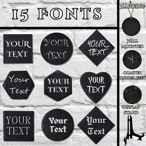 Personalised Slate Sign Plaque Coaster- Any Message Indoor Outdoor Custom Gifts - Picture 1 of 12