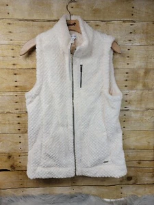 Calvin Klein Womens Full Zip White Fleece Vest Jacket  S #B16  - Picture 1 of 5