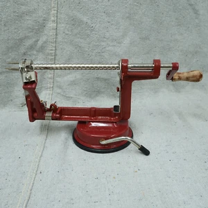 Peel Away Apple Peeler Cast Iron Suction Base Vtg Hand Operated Spiral - Picture 1 of 5