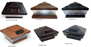 8 Pack Solar Spray Paint Cap Lights for Vinyl/PVC Wood Post White LEDs - Picture 1 of 13