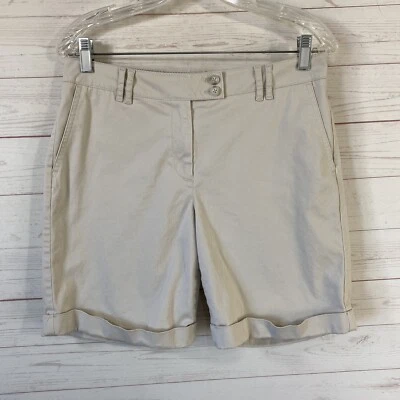 Pantalones Cortos Chinos J. Jill Live In Talla 6 Beige Elastizados Bolsillos con Puños 30x8 Foto 1 de 4
