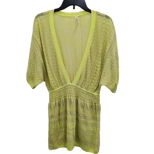 UNDERCOVER Abito copricostume da bagno Victoria's Secret in lino lime e argento con caftano taglia XS