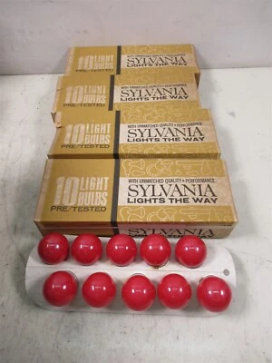 Lot of 40 Sylvania 7 1/2 Watt S11 Red Score Board Light Bulbs Medium Brass Base - Image 1 of 4