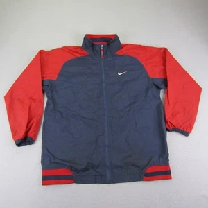 Vintage Nike Jacket Boys XL Blue Red Windbreaker Track Coat Youth Kids 90s ^ - Picture 1 of 12