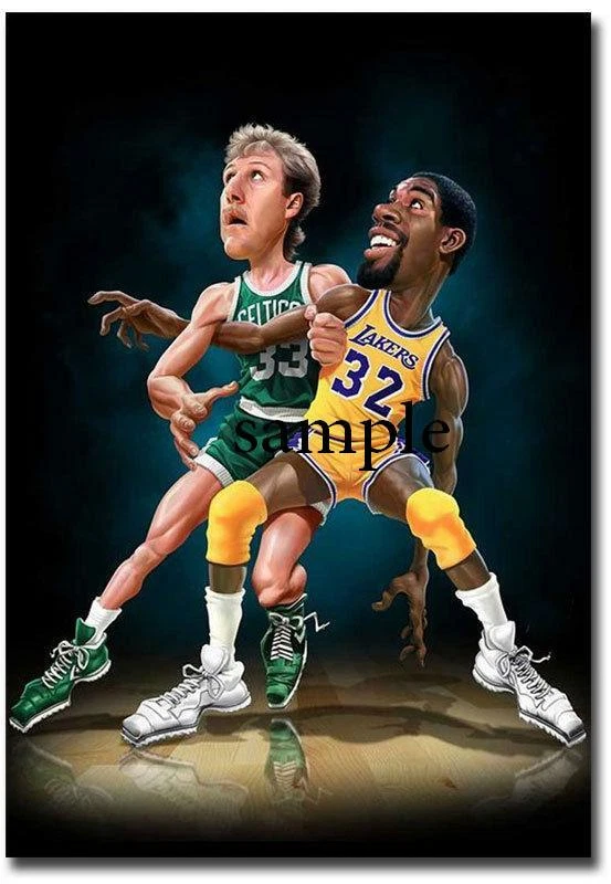 LARRY BIRD MAGIC JOHNSON REFRIGERATOR MAGNET LOCKER CHRISTMAS GAG GIFT MAN CAVE