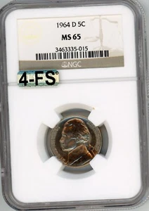 1964-D Jefferson Nickel NGC MS 65 4FS Attractive Medium Multitoned color - Picture 1 of 2