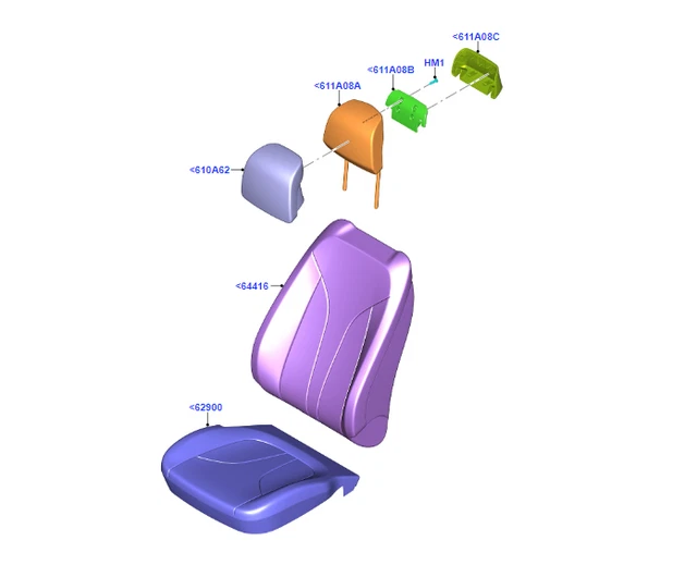 Funda cojín asiento Lincoln MKC 2017-2019 - delantero derecho KJ7Z-7862900-CC Foto 1 de 1