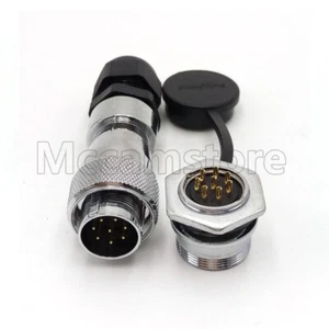 WS20 8 Pin Panel Mount IP67 Waterproof Aviation Cable Connector Plug and Socket - Picture 1 of 7