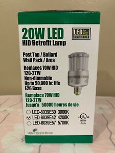 LIGHT EFFICIENT DESIGN LED-8039E42 20W RETROFIT LAMP 4200K POST TOP BOLLARD WALL