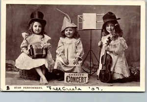 Happy Childhood, Star Performers, Tuck's Glosso 1910 Era RPPC Postcard TT1 - Picture 1 of 2