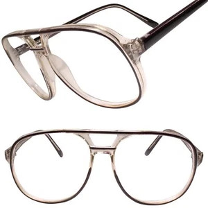 Classic Vintage Retro Hip Fashion Clear Lens Glasses Transparent & Black Frame - Picture 1 of 4