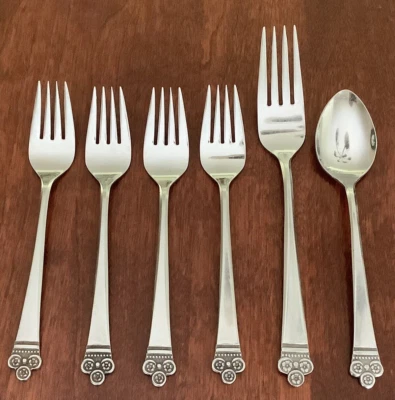 National Stainless COSTA MESA (4) Salad Forks Dinner Fork &  Teaspoon - Image 1 of 2