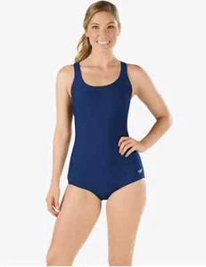 Speedo Women's Conservative Ultraback One Piece W/Princess Seam Swimsuit NAVY 8 - Picture 1 of 8