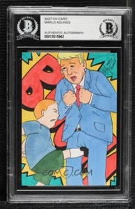 Tarjeta de boceto artístico original de King of the Hill 45th President Donald Trump 1/1 BAJO - Imagen 1 de 2