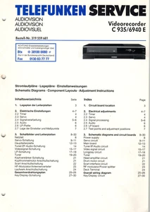 Service Manual #025 Telefunken C935 6940E - Bild 1 von 1