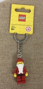 Lego Santa Keychain 1.75” Silvertone Chain Mini Figure NEW - Picture 1 of 3