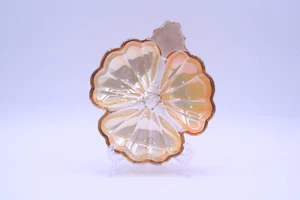Doric Iridescent (Marigold) by Jeanette - 3 Part Clover Shaped Candy Dish - Picture 1 of 12