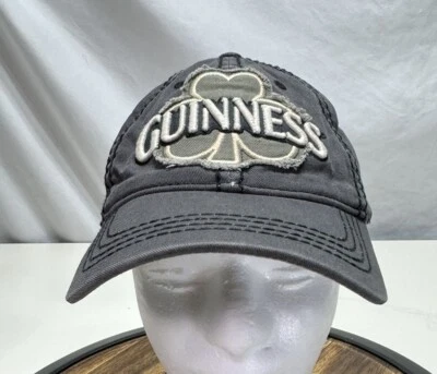 Guinness Trébol Día de San Patricio Desteñido Negro Gorra de Béisbol Gorra Ajustable Foto 1 de 4