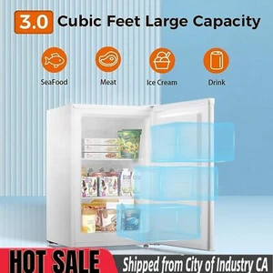 White 3.0Cu.ft Compact Upright Freezer Reversible Single Door from CA 91745 - Picture 1 of 8