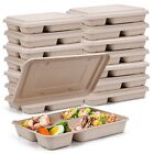 11"x8.7" Take Out Food Containers With Lids 4 Compartment 25 Pack Disposable Tak