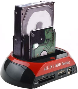 Hard Drive Docking Station for 2.5 3.5 IDE HDD SSD Memory Card Reader Duplicator - Picture 1 of 12