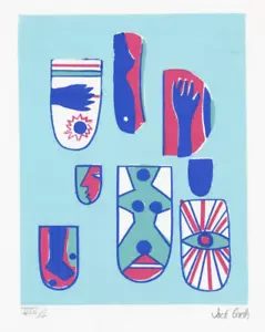 Jack Garth Tribal Mid Century Modern 1950s Style Serigraph - Picture 1 of 2