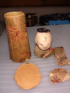 Antique Doll Chinese Candy Container Scarce Item Needs TLC Original Piece - Picture 1 of 7