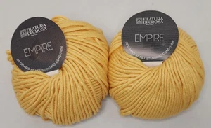 Vintage Empire Filatura Di Crosa 701% Wool 30% Silk Gold Yarn, 2 skiens, NEW - Picture 1 of 4