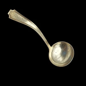 1910 Durgin Sterling FAIRFAX Small Solid Piece Cream Ladle Antique with Monogram - Picture 1 of 5