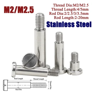 M2/M2.5 Stainless Steel Slotted Cheese Head Shoulder Screw Slot Drive Bolts - Picture 1 of 9